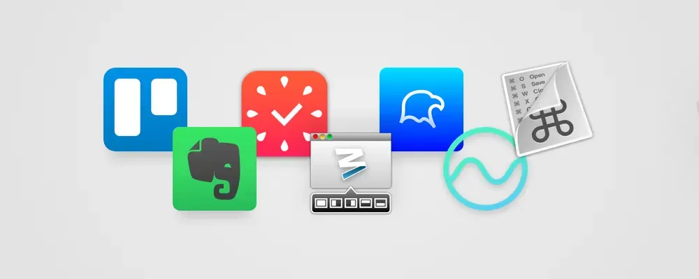 Trello、Evernote、瘋狂番茄、Moom、Eagle 等工具的 App 圖示