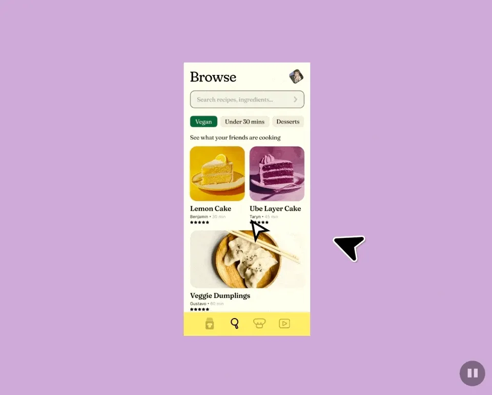 Figma AI 依照描述自動生成食譜 App 介面