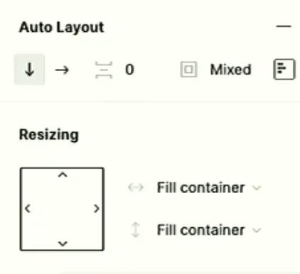 Auto Layout 的 Resizing 設定,子元件可設為 Fill container