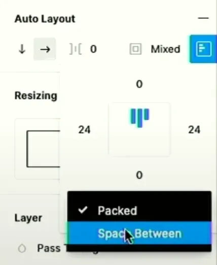 Auto Layout 分配方式從 Packed 切換為 Space Between