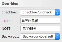 Check List Symbol 對應的 Overrides 面板